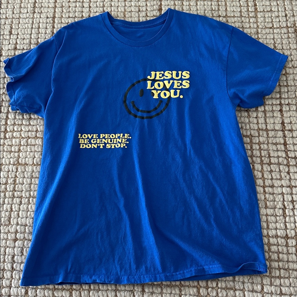 Blue T-Shirt with Positive Message